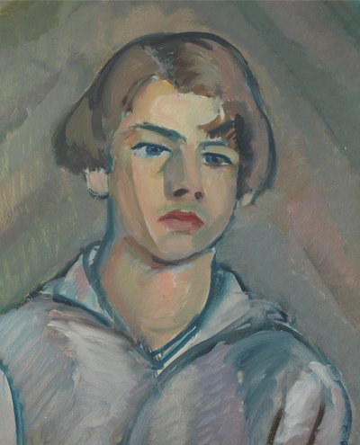 Portret van een Jonge Man met Lang Haar door William Peploe